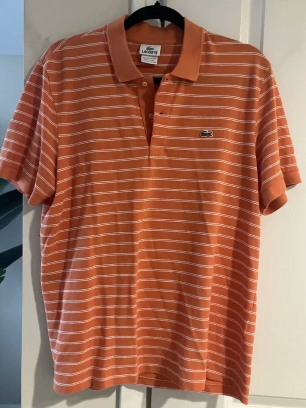 Men’s Lacoste Orange Stripe Polo Shirt (5/L)